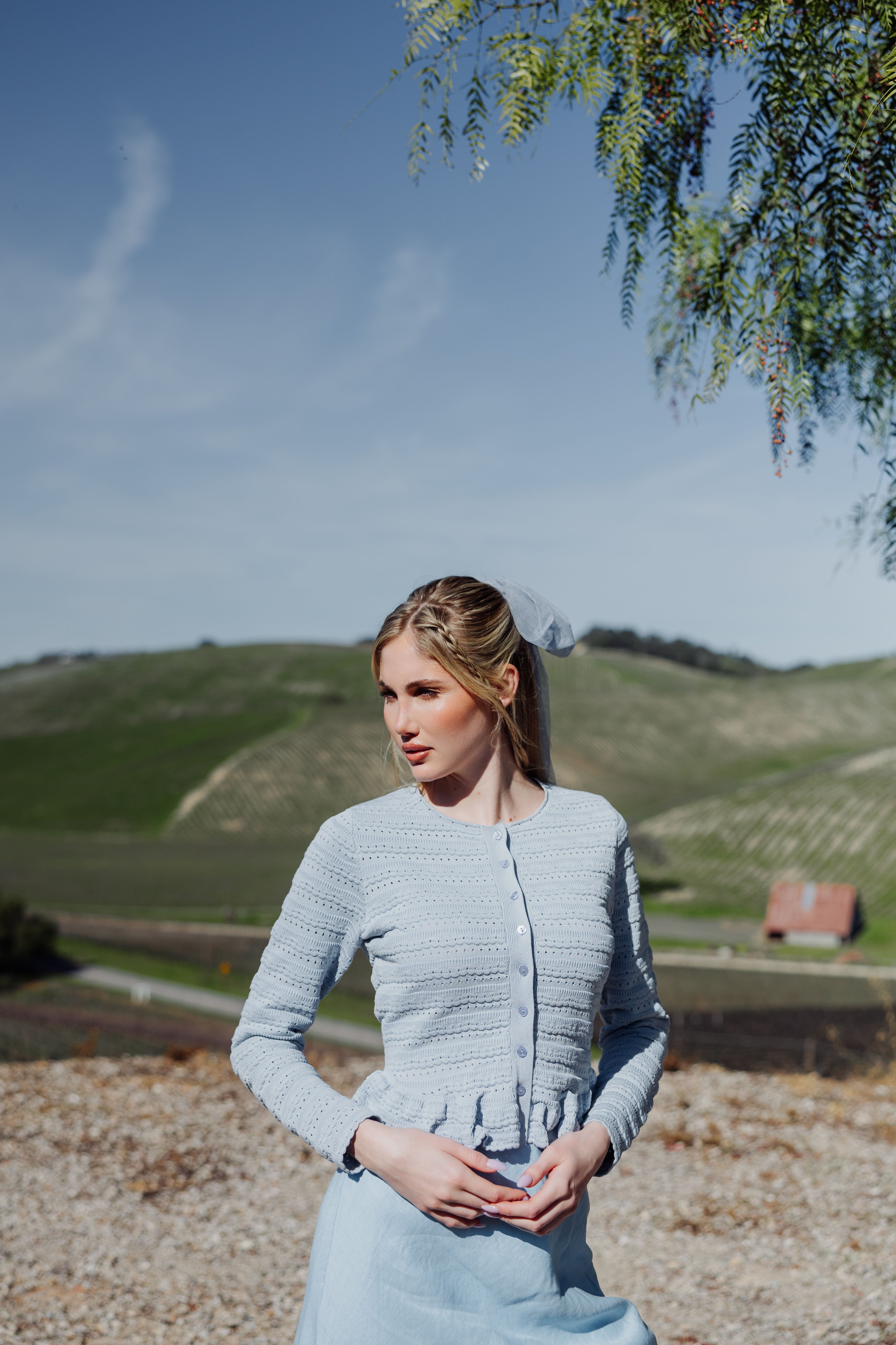 Pointelle Cardigan Light Blue / XS
