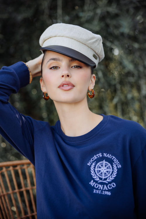 Nautical Embroidered Long Sleeve - Navy