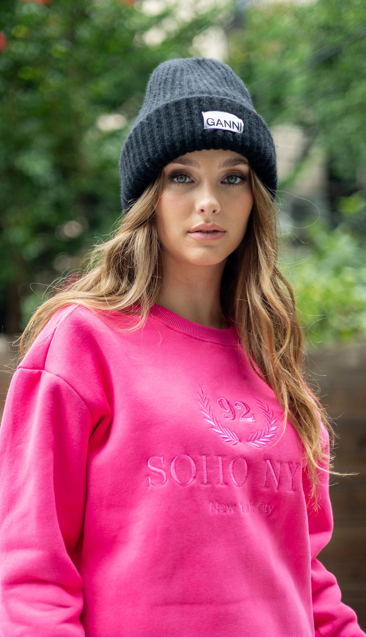 Magenta Graphic Crewneck