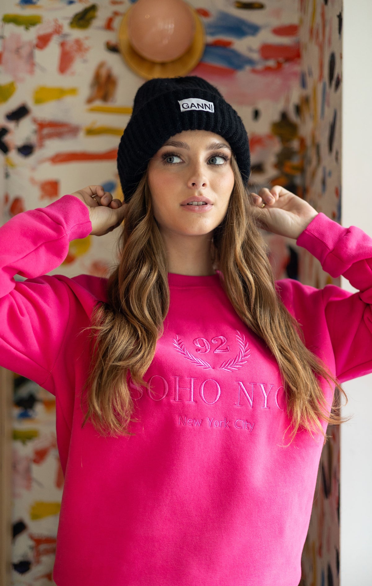 Magenta Graphic Crewneck