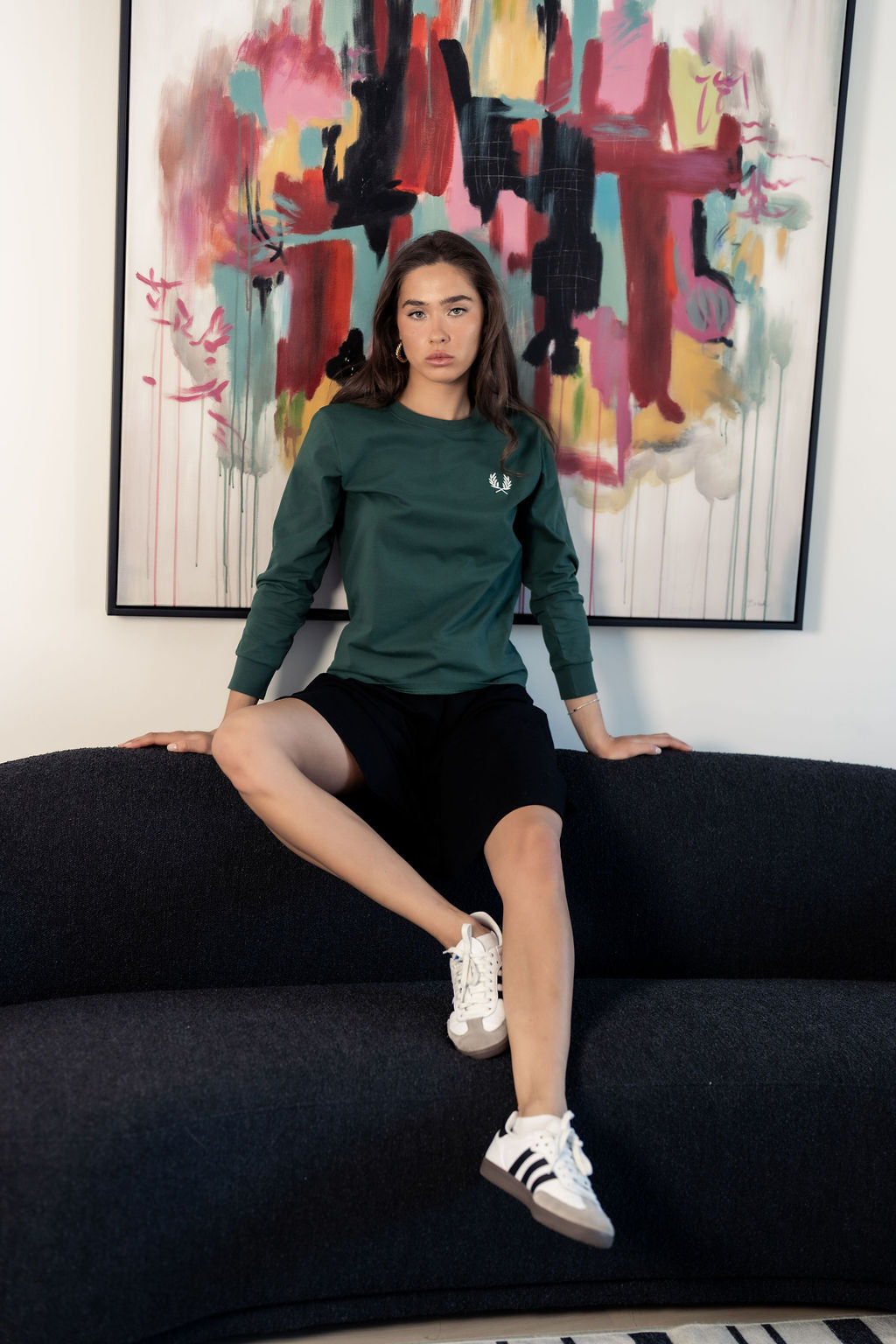 FOREST GREEN TEE WITH LOGO