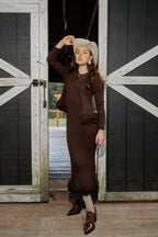 Fringe dress + cardigan
