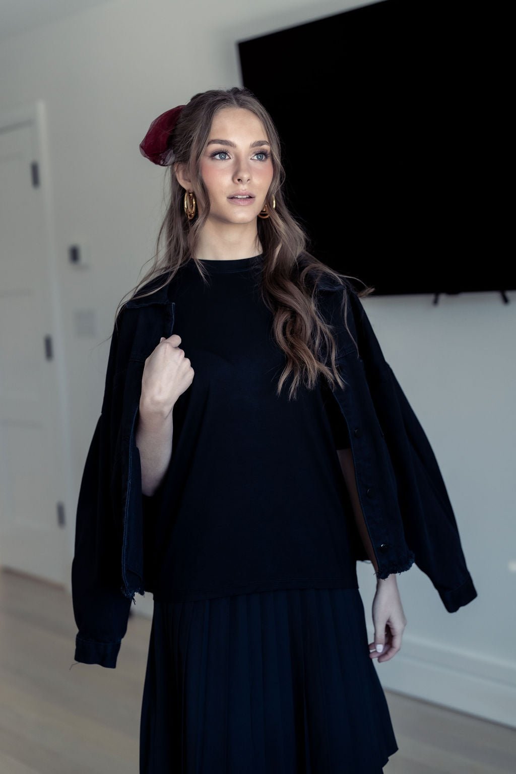 Oversized Black Denim Jacket