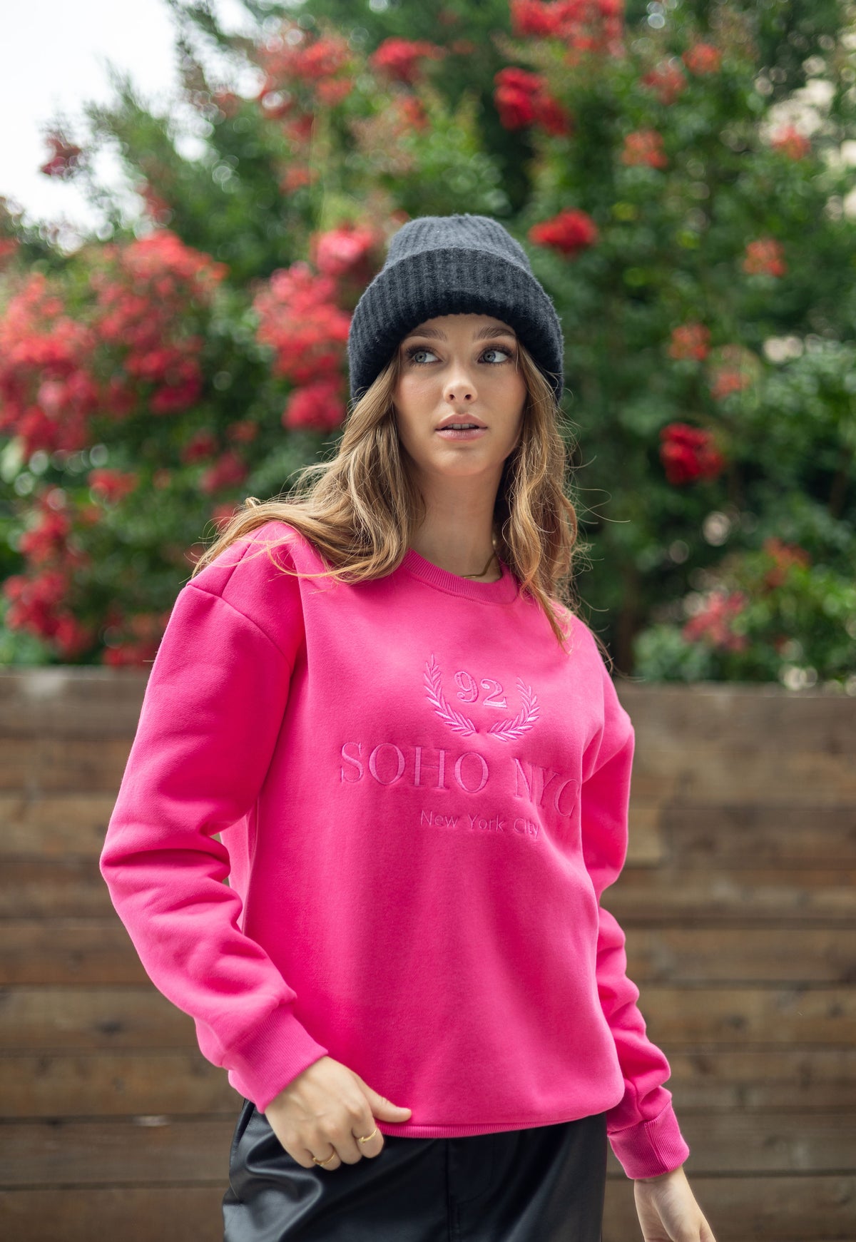 Magenta Graphic Crewneck