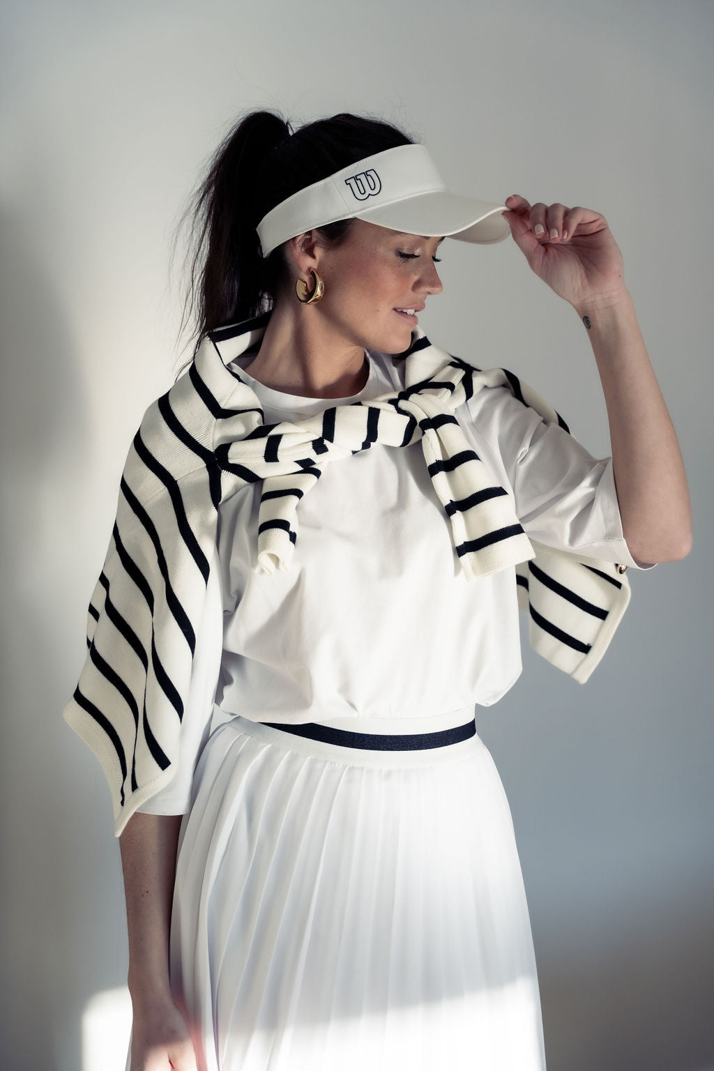 PLEATED SKIRT SIGNATURE STRIPE
