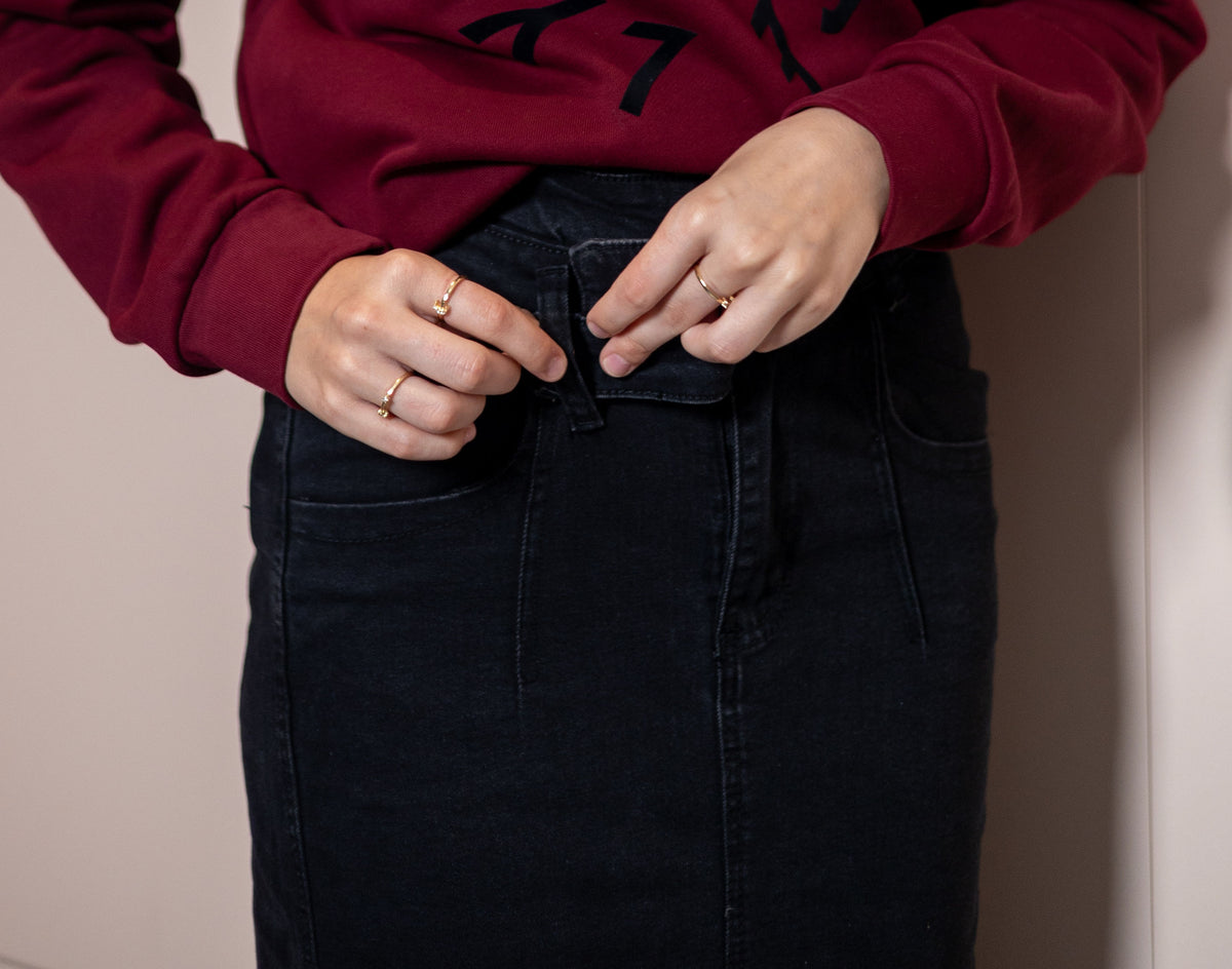 Black Denim Skirt