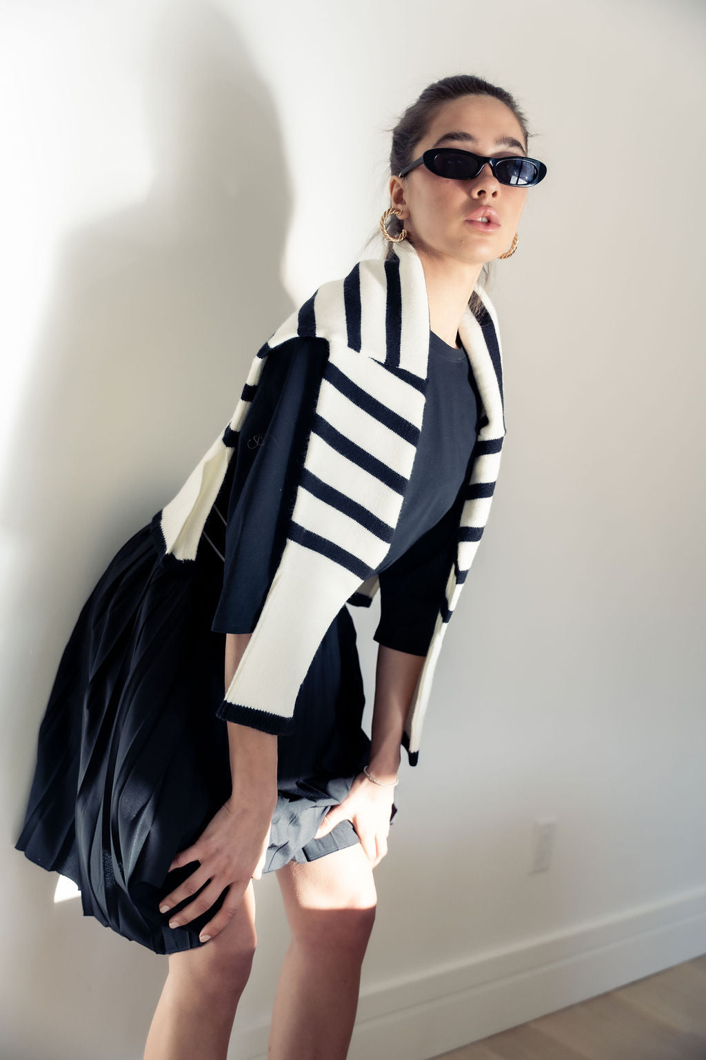 PLEATED SKIRT SIGNATURE STRIPE