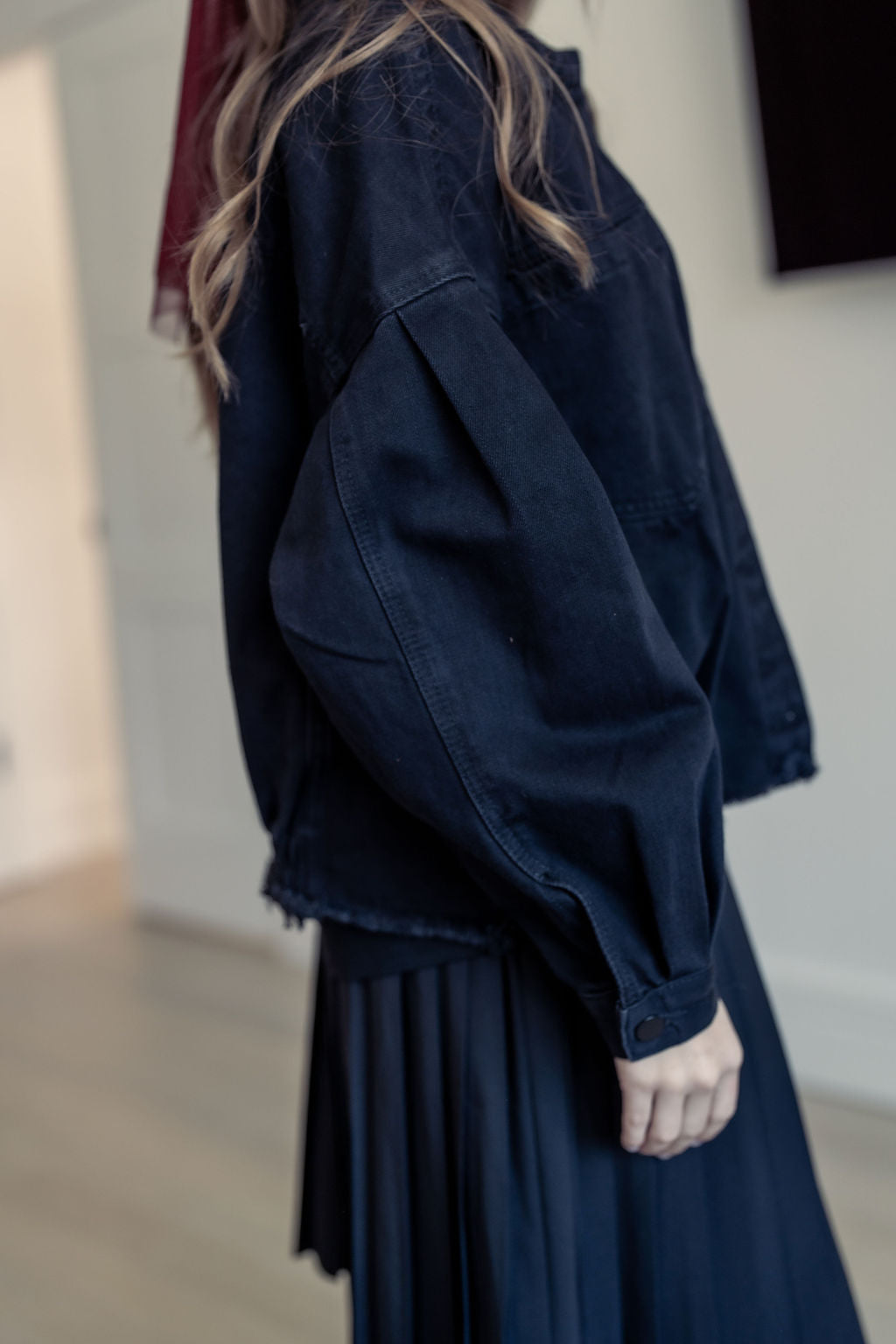 Oversized Black Denim Jacket
