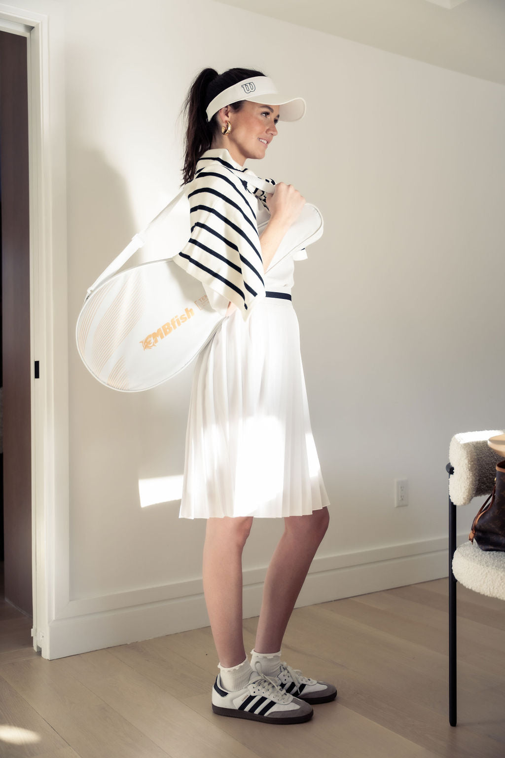 PLEATED SKIRT SIGNATURE STRIPE