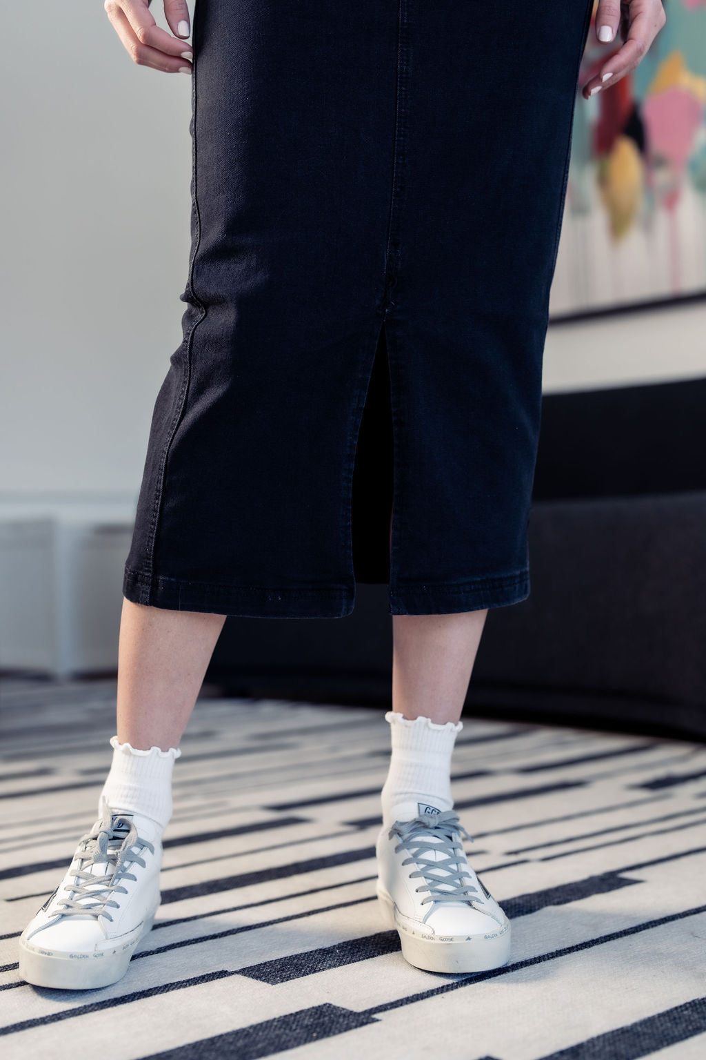 Black Denim Skirt