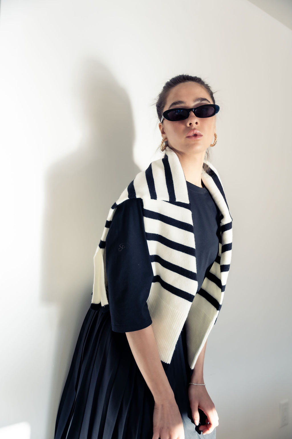 PLEATED SKIRT SIGNATURE STRIPE