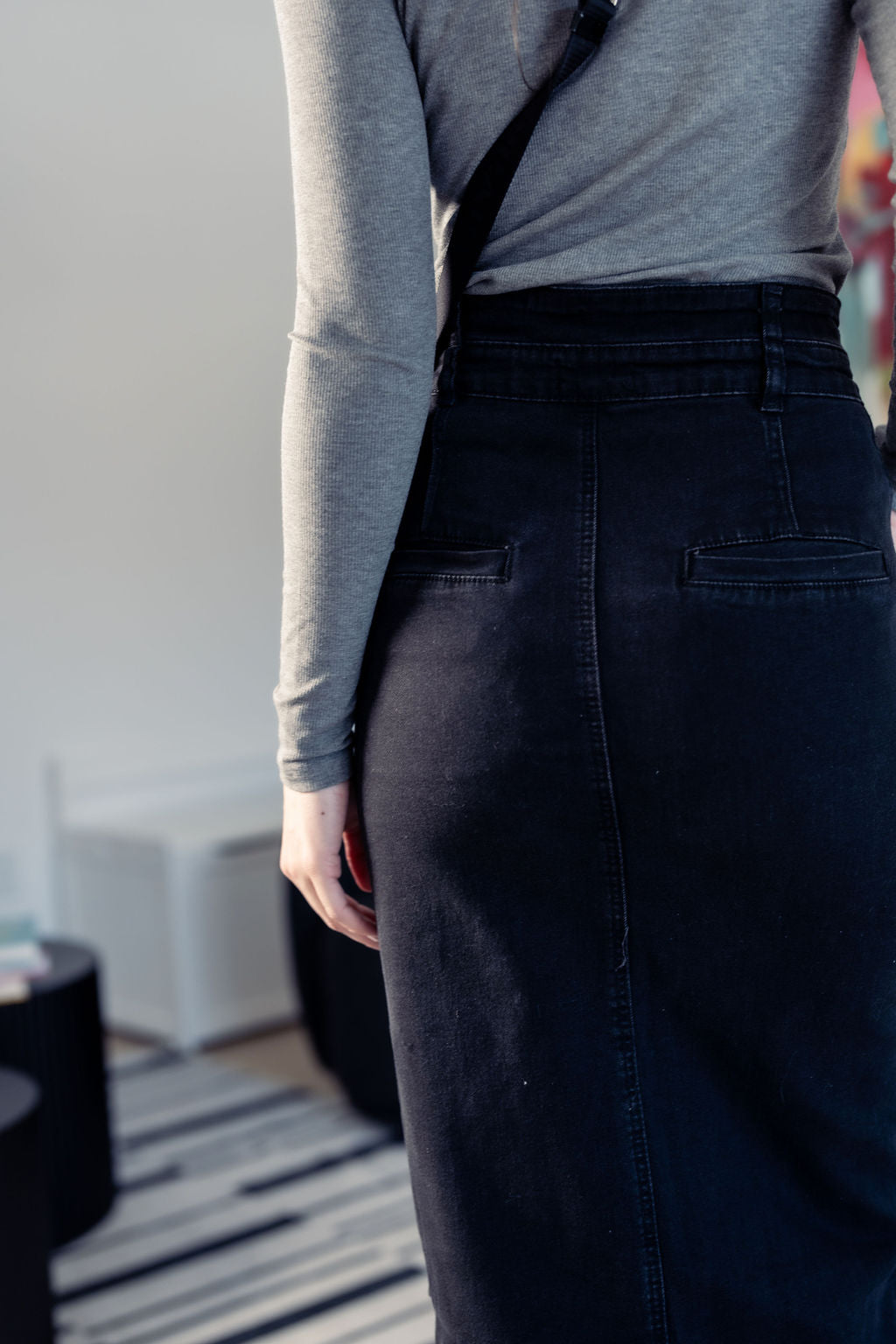 Black Denim Skirt