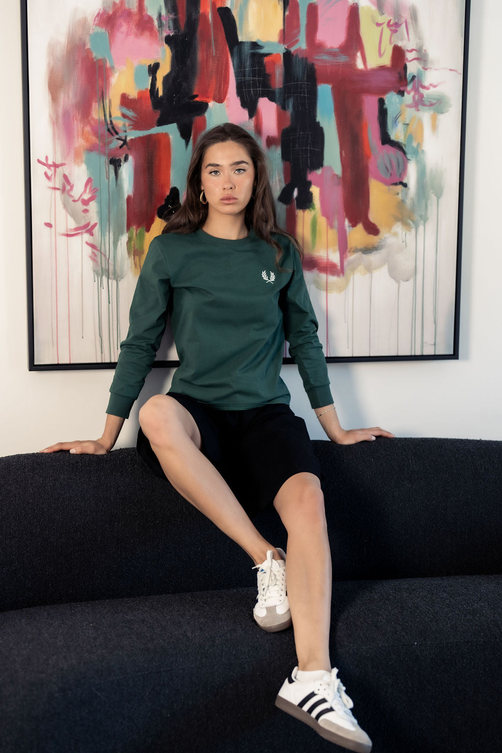 FOREST GREEN TEE WITH LOGO