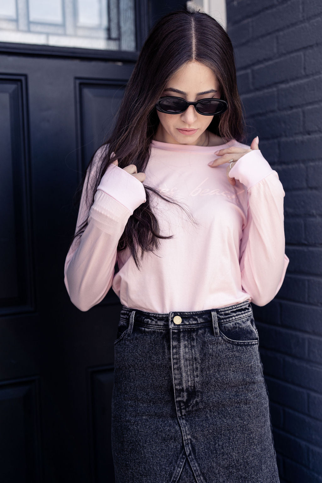 PINK GRAPHIC PRINT TEE