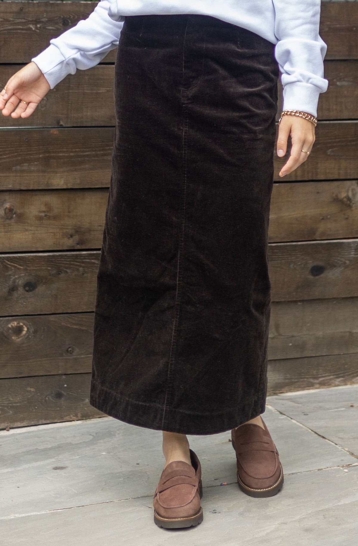 Corduroy Midi Skirt