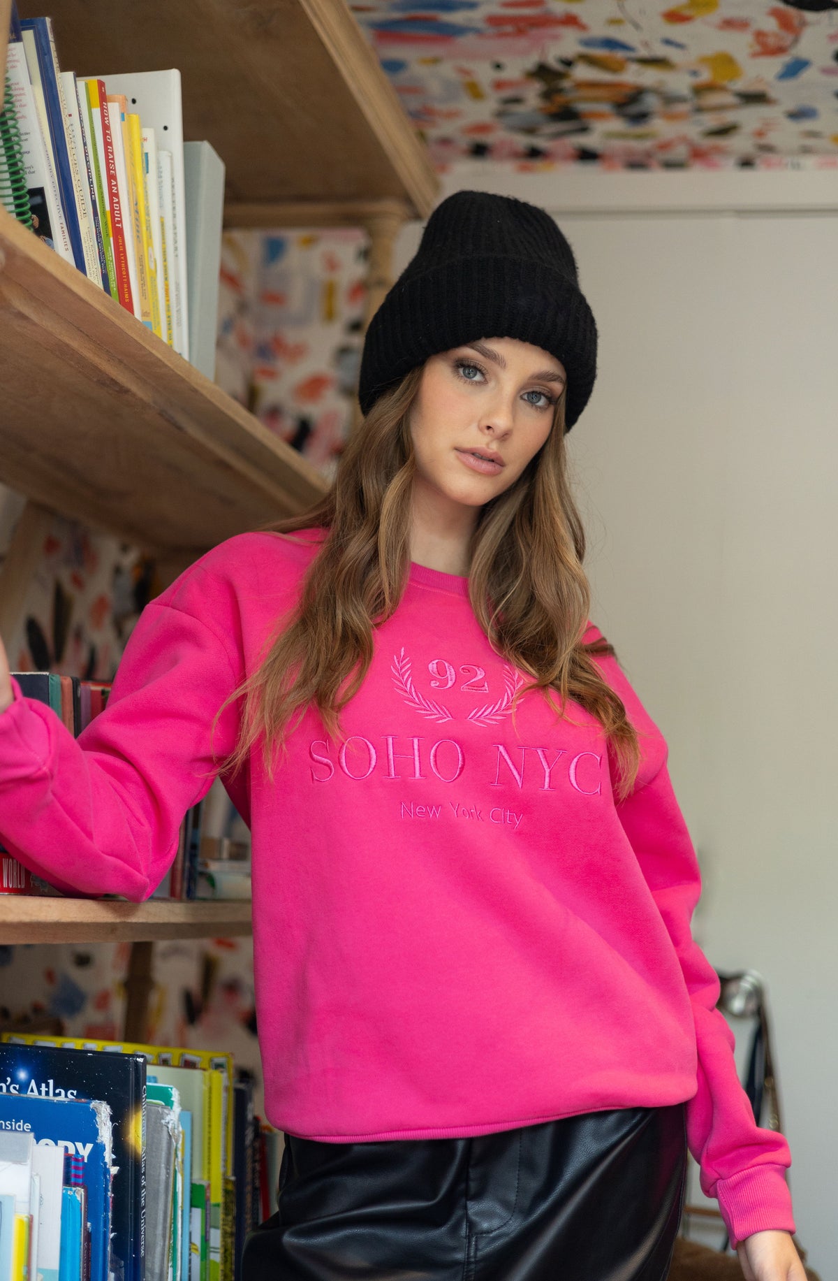 Magenta Graphic Crewneck