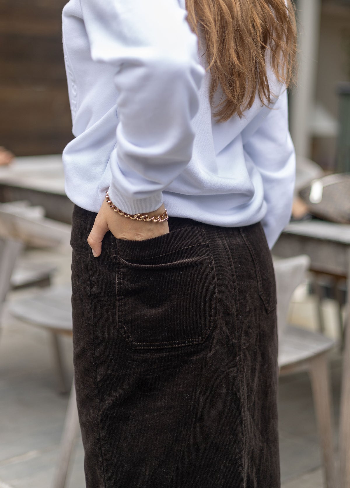 Corduroy Midi Skirt