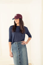 BUTTON DOWN DENIM SKIRT