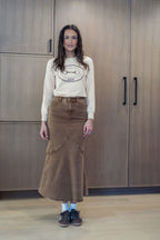 TAN TEE WITH HORSEBIT DESIGN