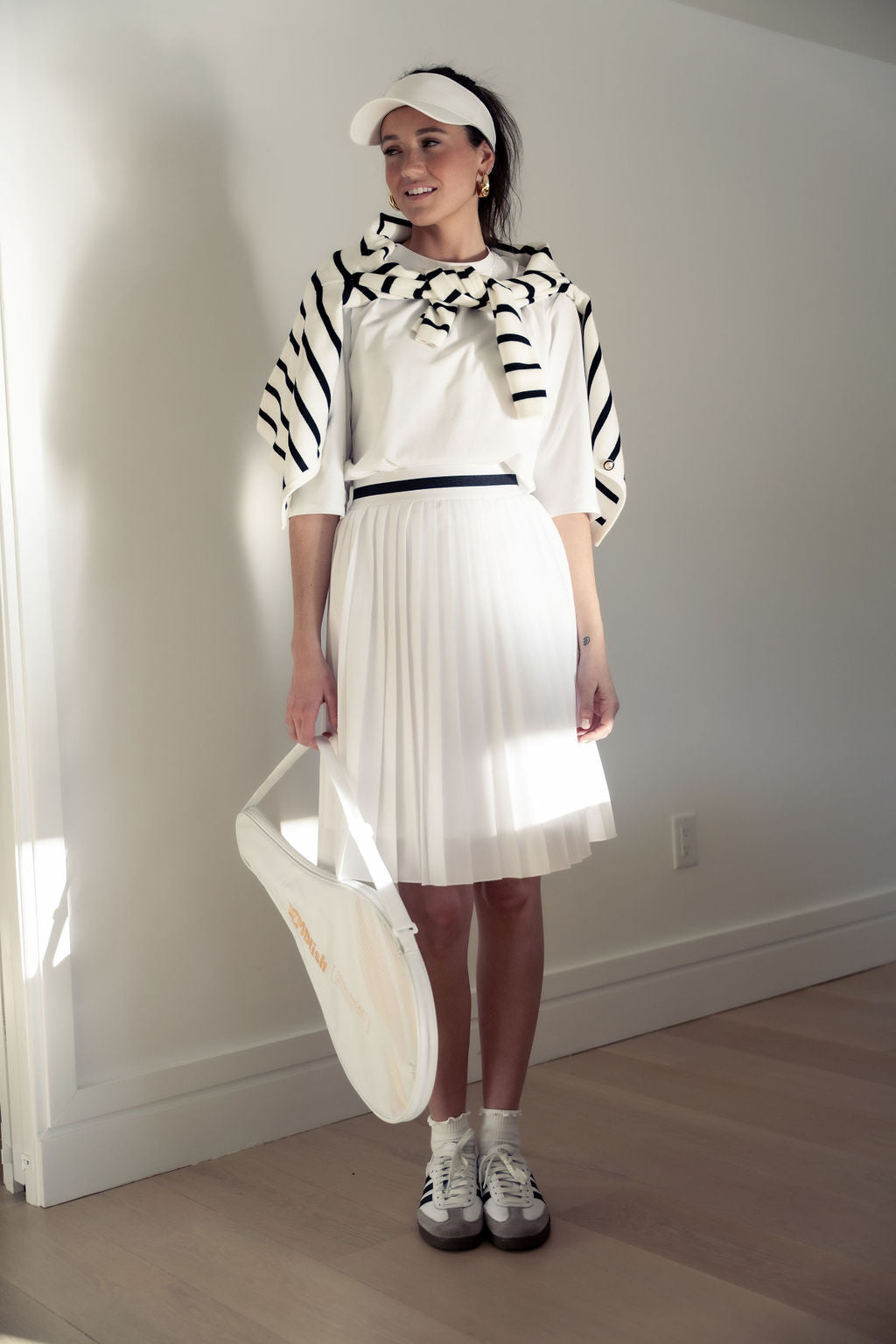 PLEATED SKIRT SIGNATURE STRIPE