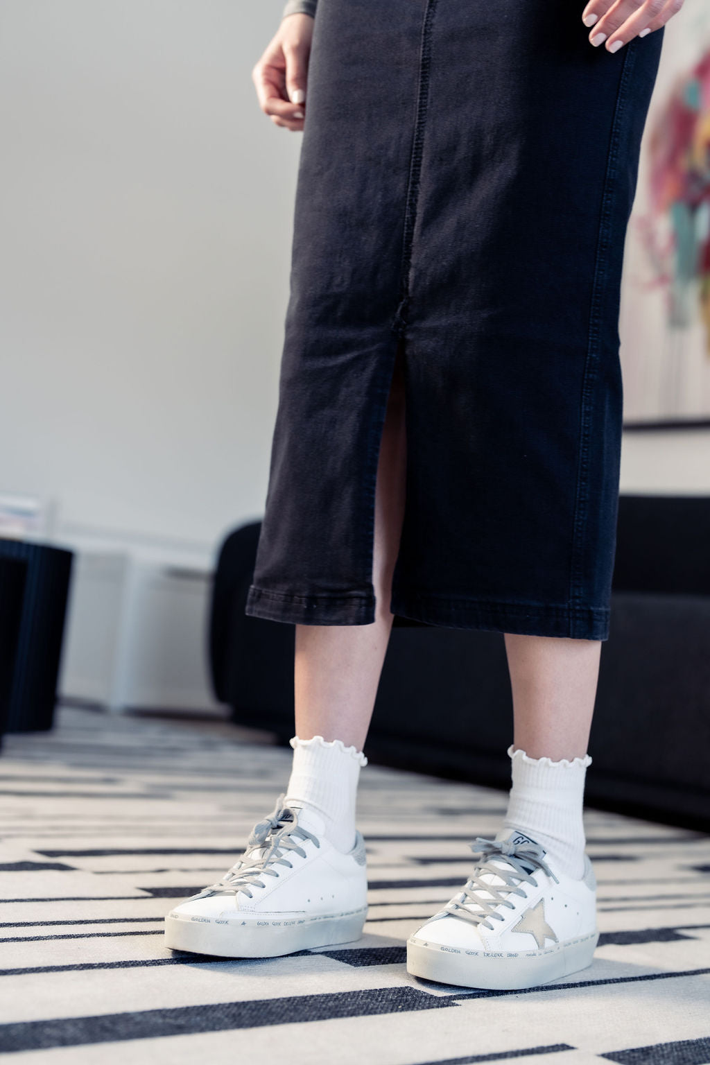 Black Denim Skirt