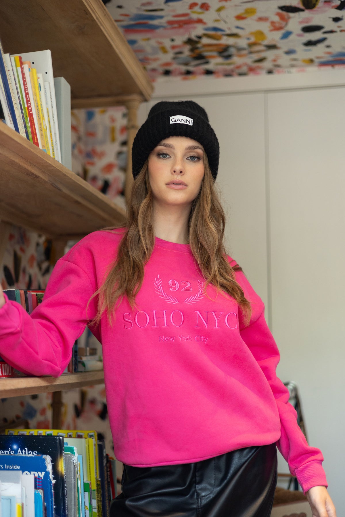 Magenta Graphic Crewneck