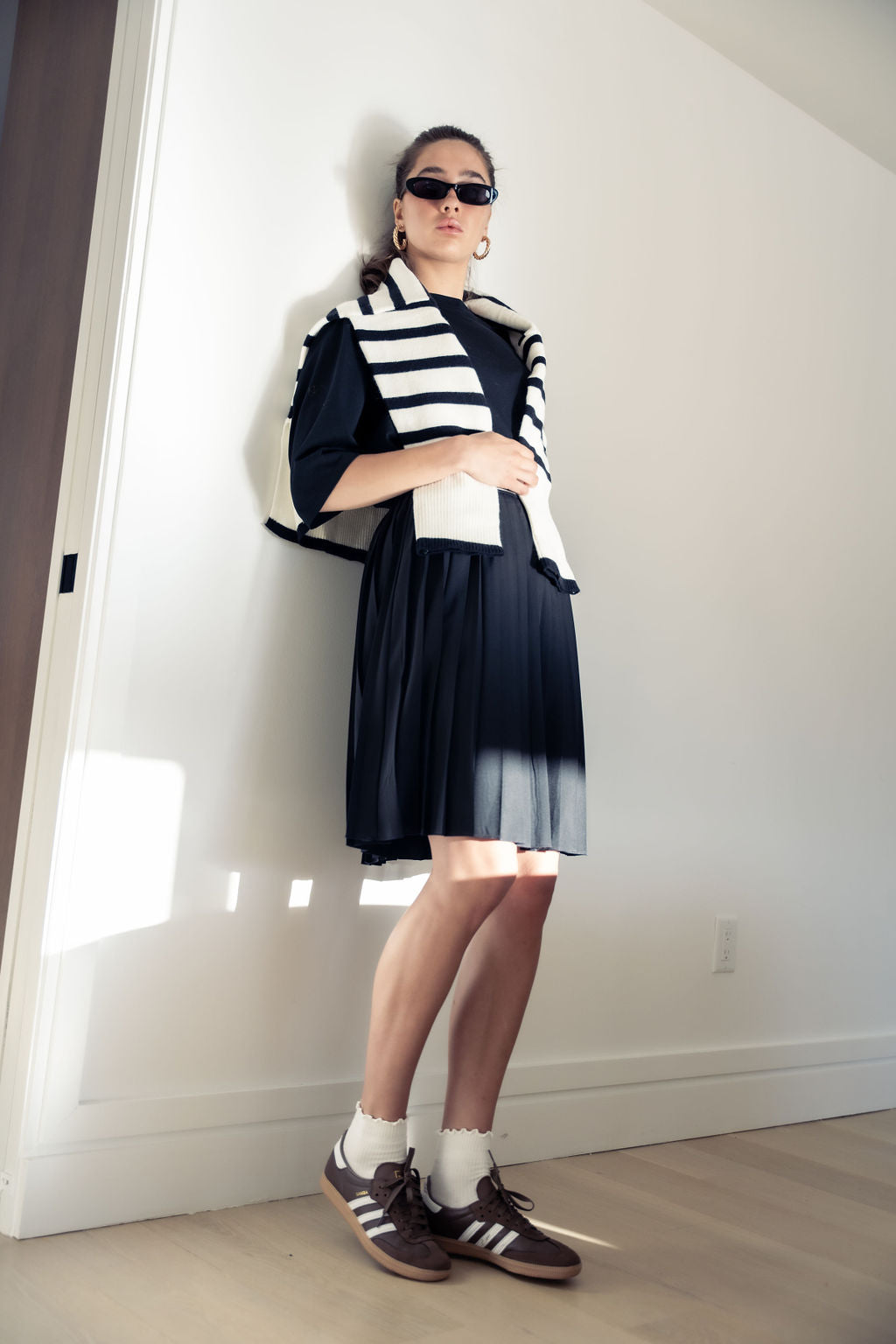 PLEATED SKIRT SIGNATURE STRIPE