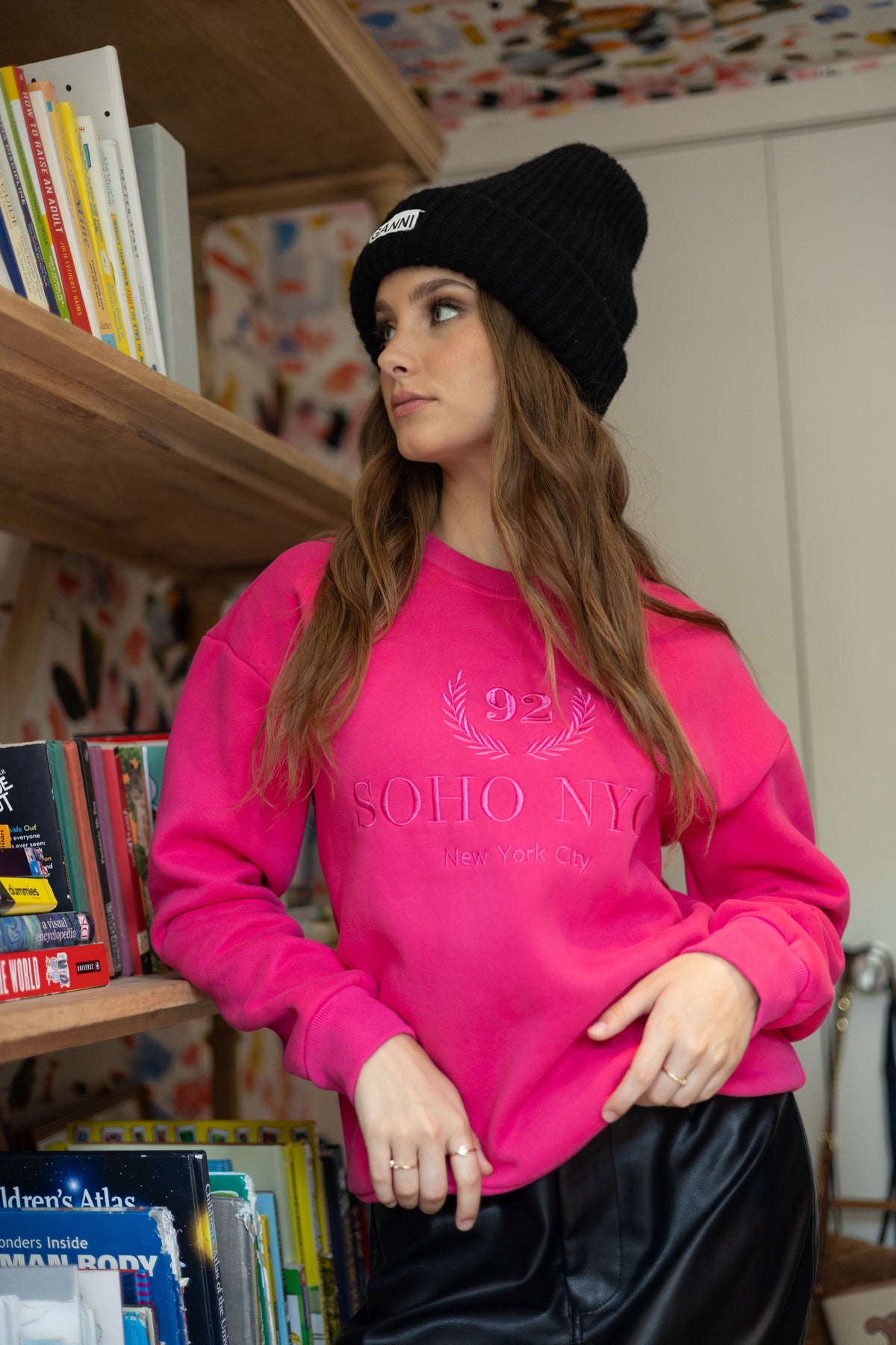 Magenta Graphic Crewneck