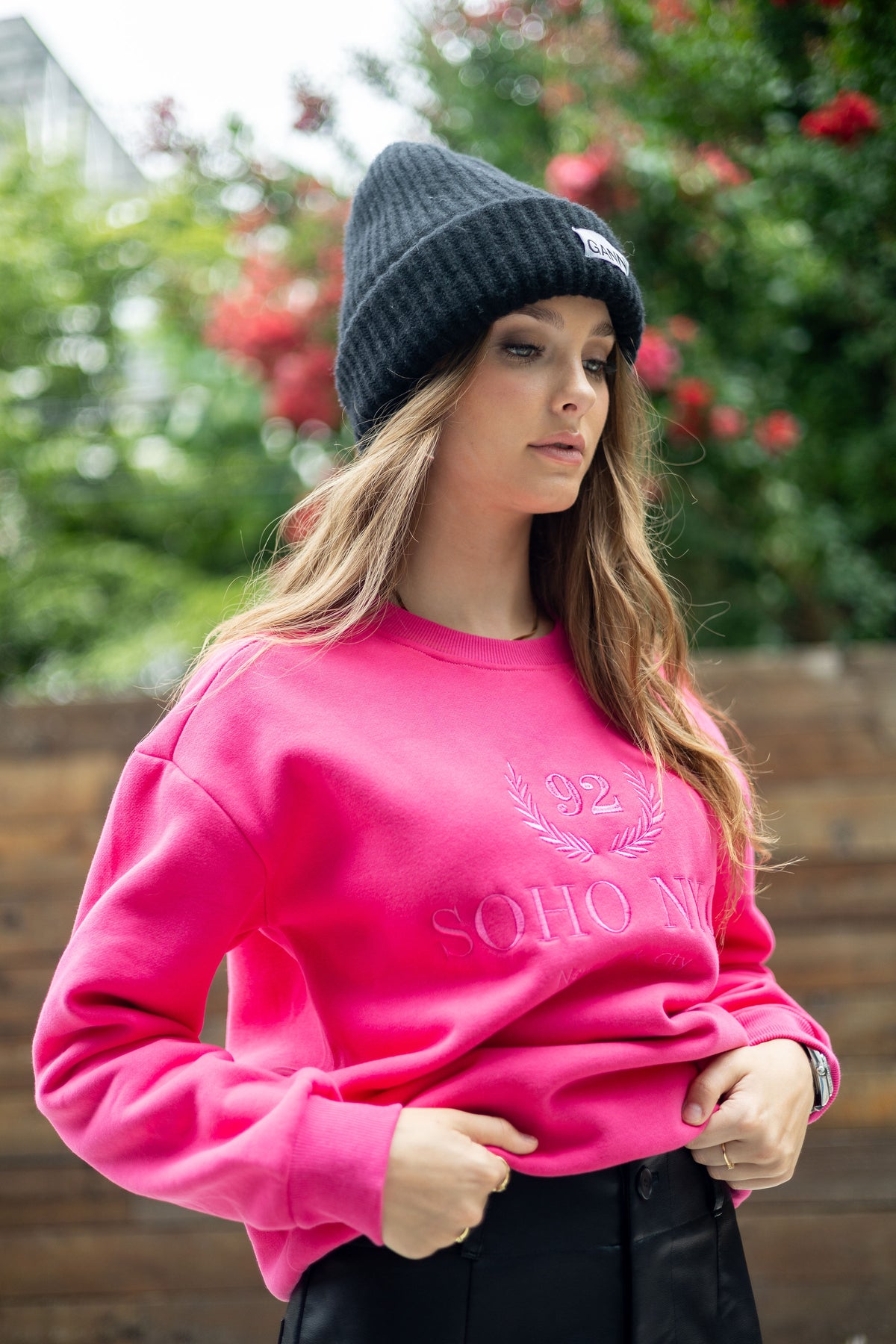 Magenta Graphic Crewneck