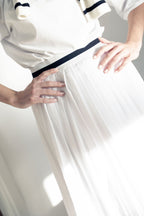 PLEATED SKIRT SIGNATURE STRIPE