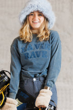 DENIM WASH CREW IN BLUE