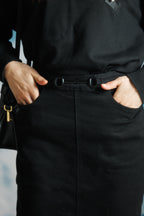 HORSEBIT DETAIL DENIM SKIRT
