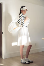 PLEATED SKIRT SIGNATURE STRIPE