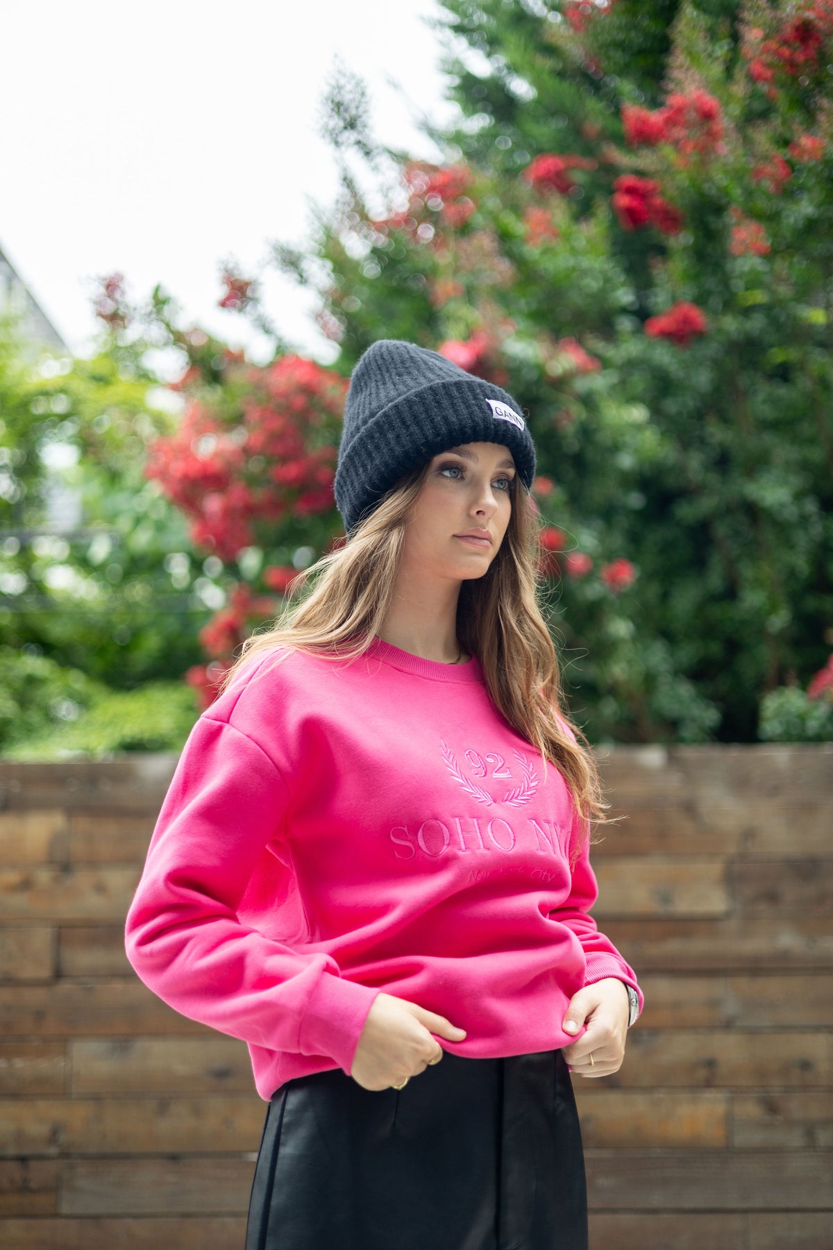 Magenta Graphic Crewneck