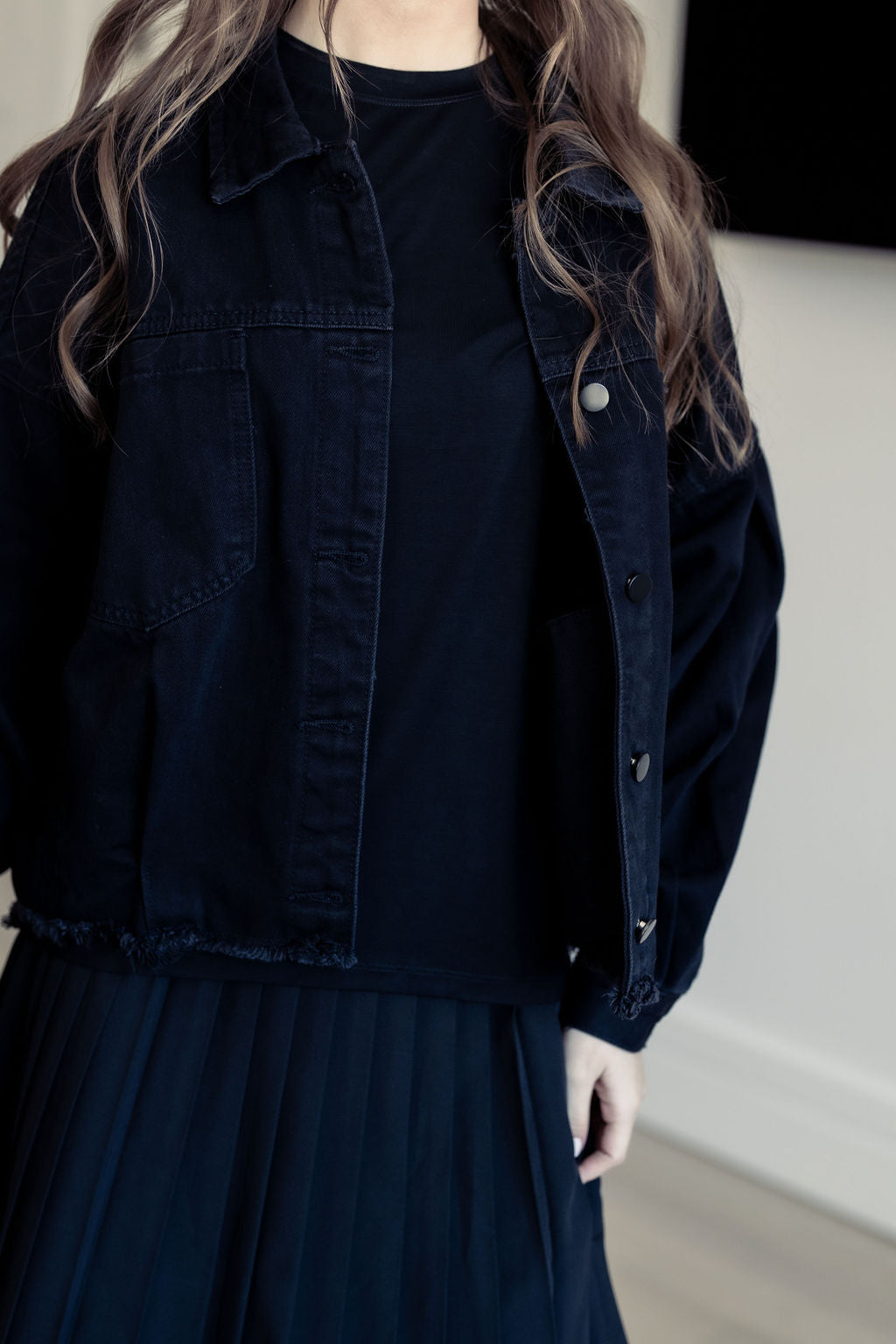 Oversized Black Denim Jacket