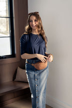 BUTTON DOWN DENIM SKIRT