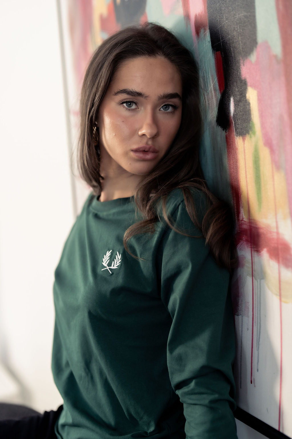 FOREST GREEN TEE WITH LOGO