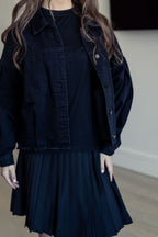 Oversized Black Denim Jacket