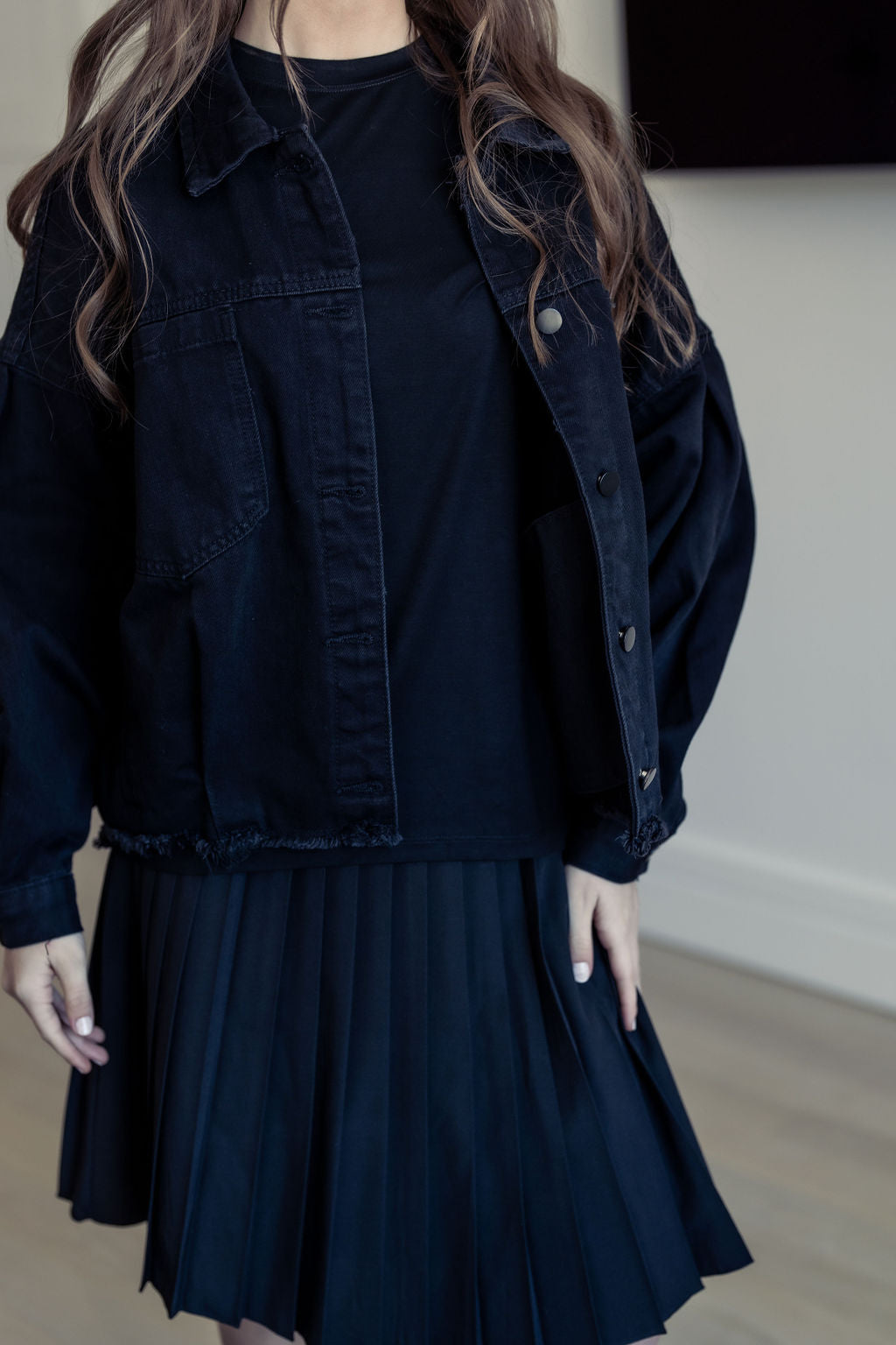 Oversized Black Denim Jacket