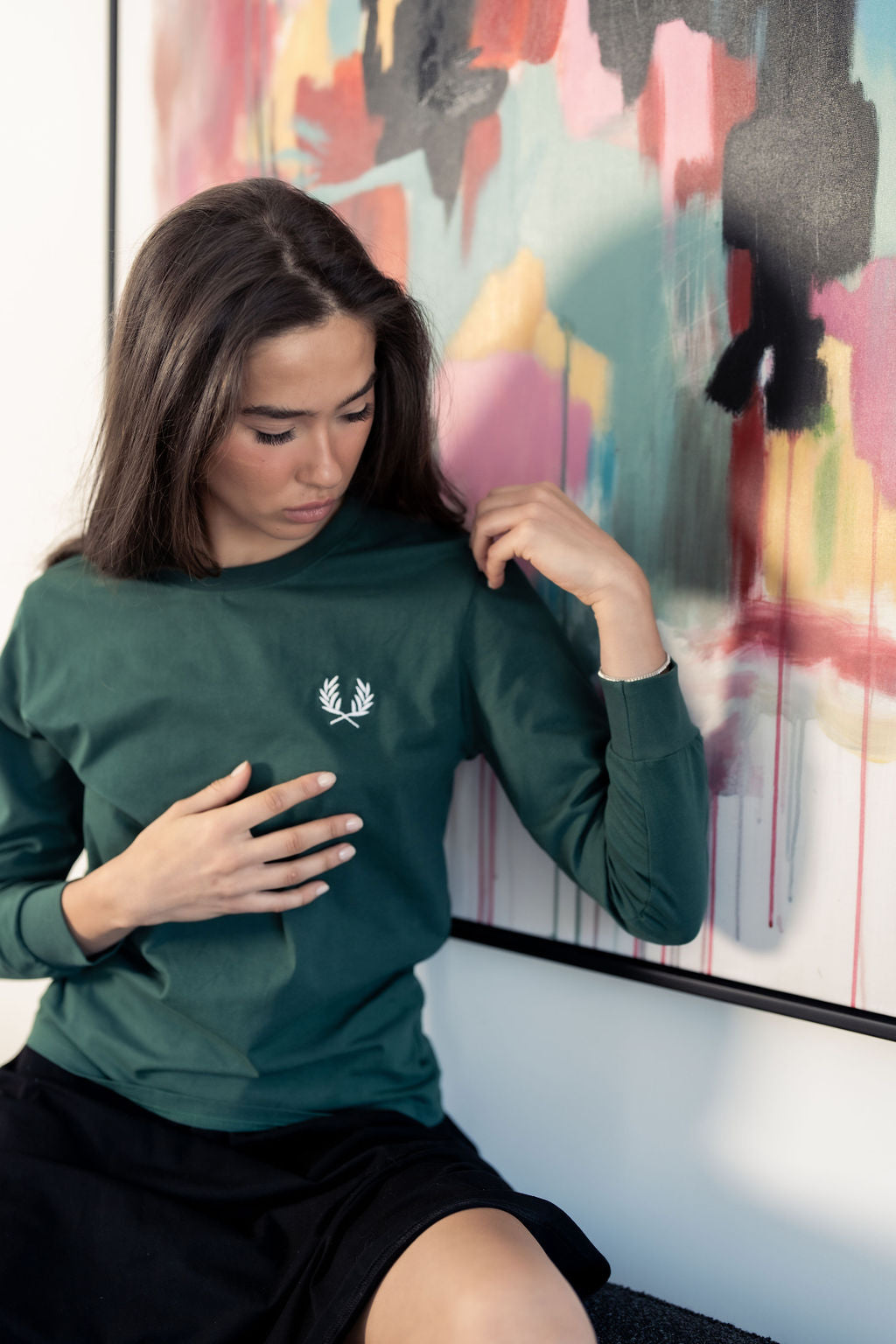 FOREST GREEN TEE WITH LOGO