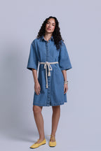Denim Pinstripe Dress