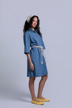 Denim Pinstripe Dress