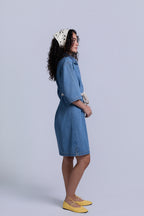 Denim Pinstripe Dress