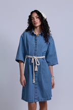 Denim Pinstripe Dress