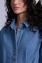 Denim Pinstripe Dress