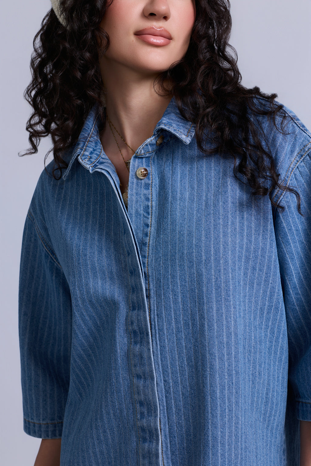 Denim Pinstripe Dress