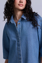 Denim Pinstripe Dress