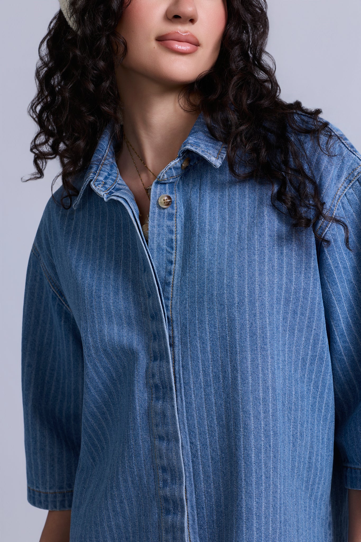 Denim Pinstripe Dress