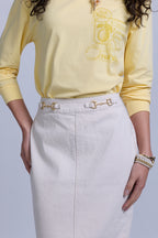 Horsebit Denim Skirt