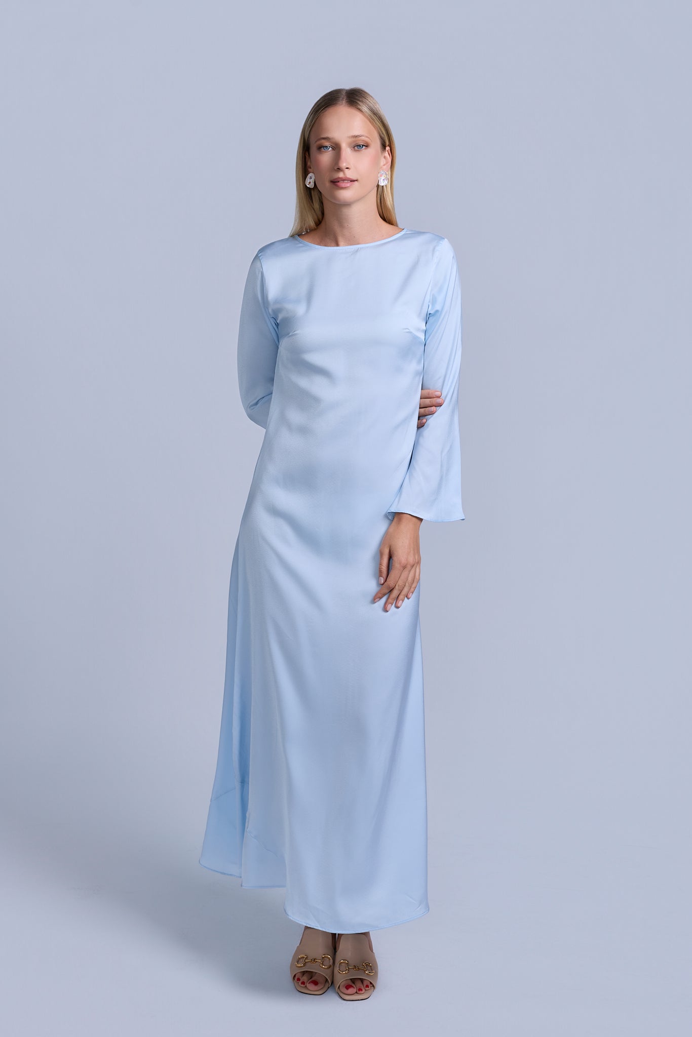 Slip Long Sleeve Dress Black / M